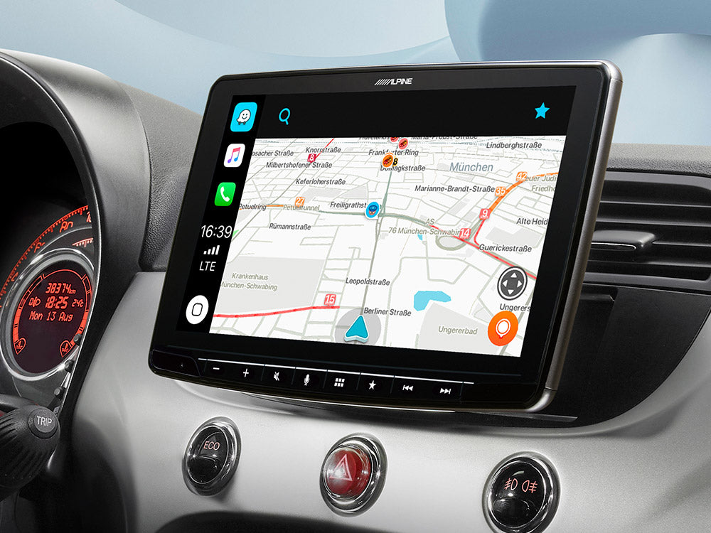 Apple Carplay , Android Auto i Fiat 500 Beige Interiör (2007-2015)