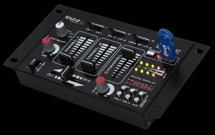 Ibiza DJ Mixer med Bluetooth & USB