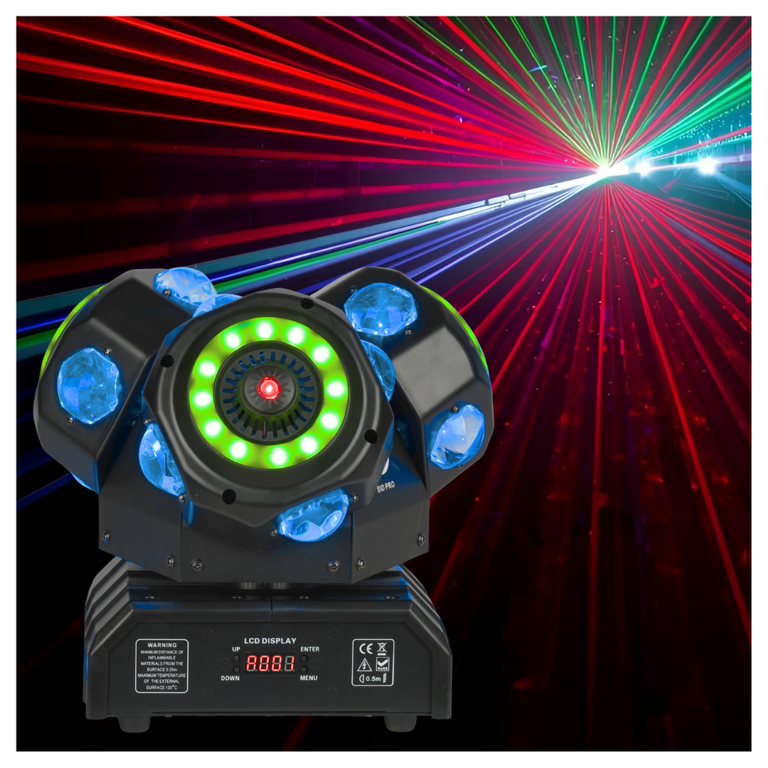 LIGHT4ME SID PRO 5-i-1 rörlig multieffektlampa