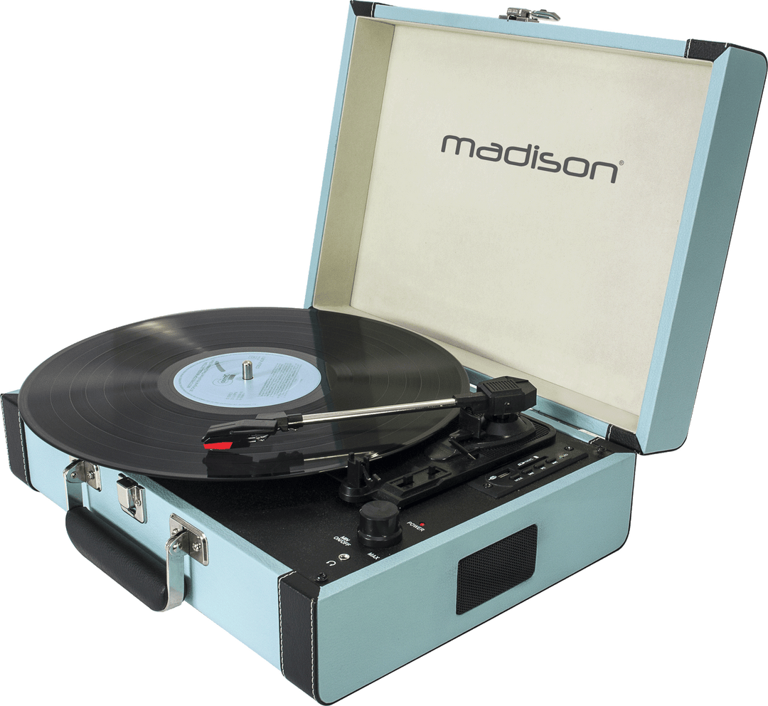 Madison Vintage Pladespiller m. Bluetooth (Lyseblå)