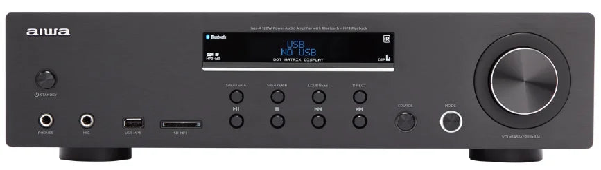 AIWA AMT-130 Förstärkare Svart – 120W, Bluetooth & Phono