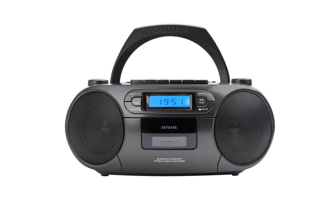 AIWA RC-250 Boombox – CD, kassett, Bluetooth och FM, svart
