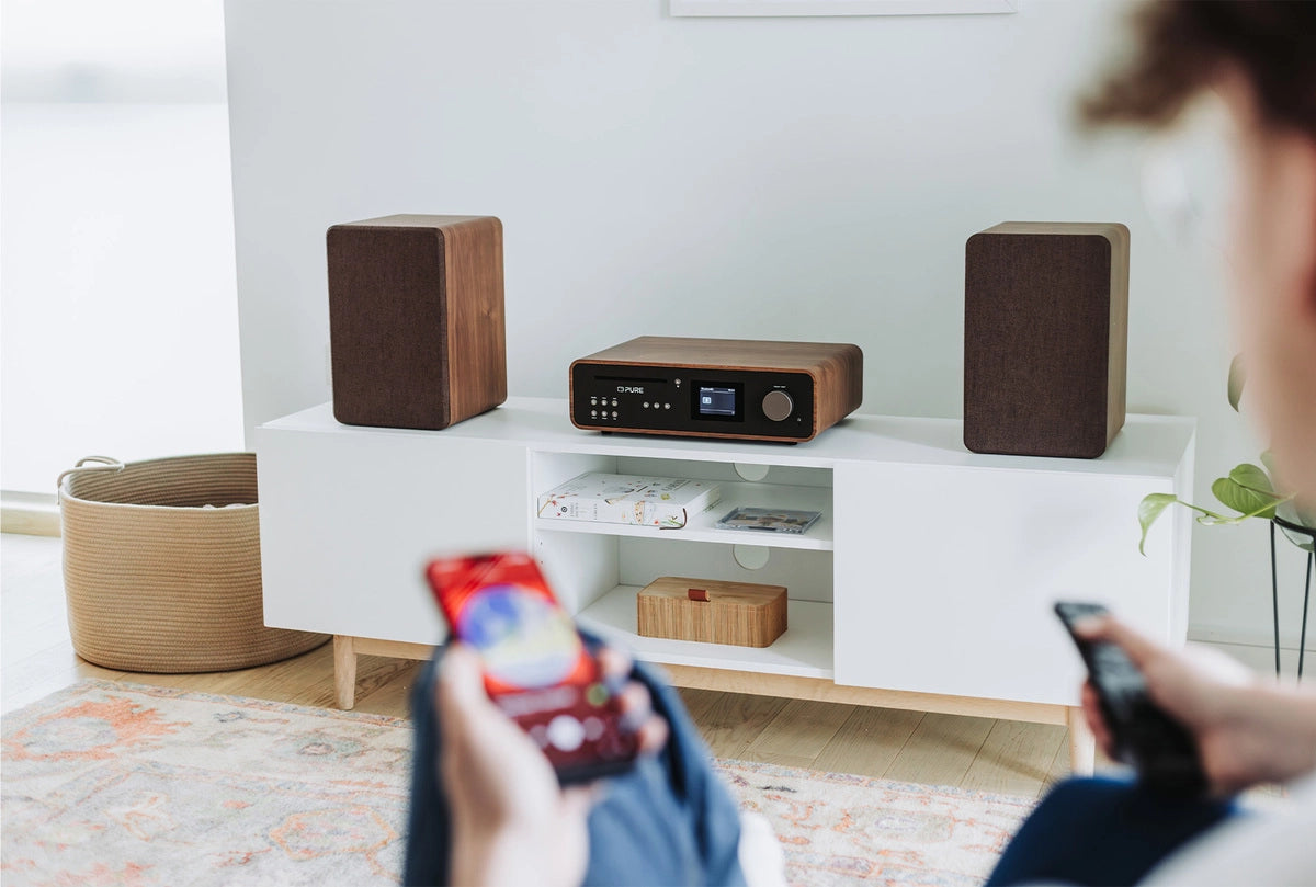 Pure Classic Stereo Hi-Fi-system – DAB+, CD, Bluetooth, 100W, valnöt