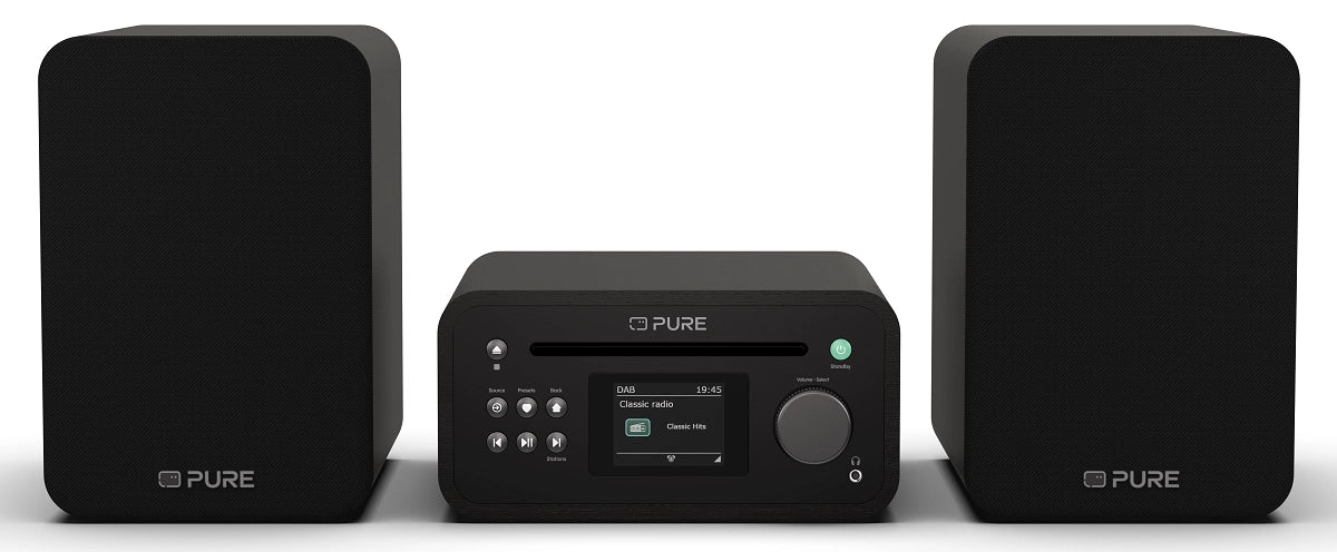 Pure Classic Stereo Mini Hi-Fi-system – DAB+, CD, Bluetooth, 40W, svart