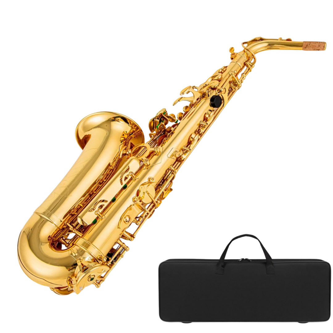 Suprimo Alto Saxo altsaxofon i E♭ – set med etui och tillbehör