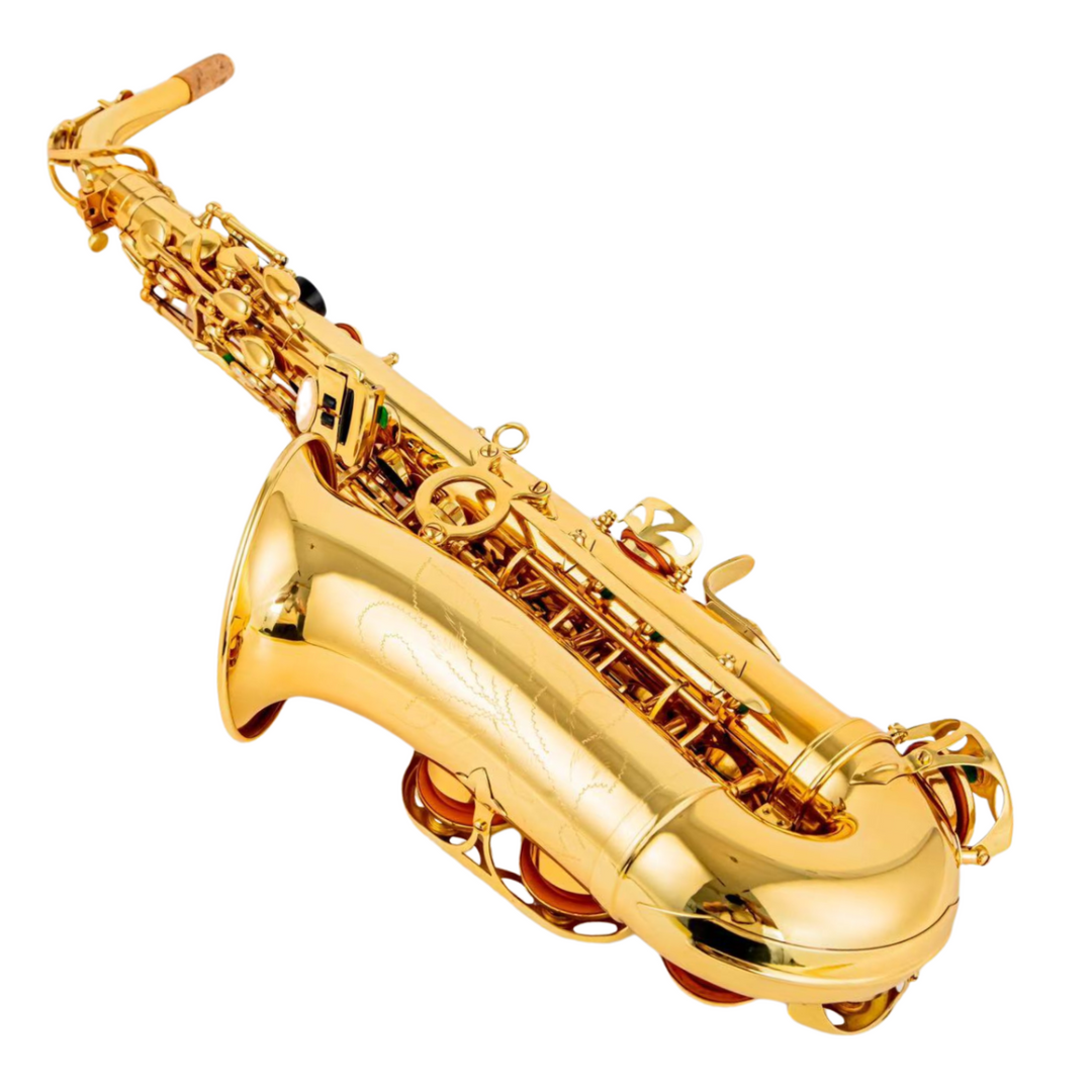 Suprimo Alto Saxo altsaxofon i E♭ – set med etui och tillbehör