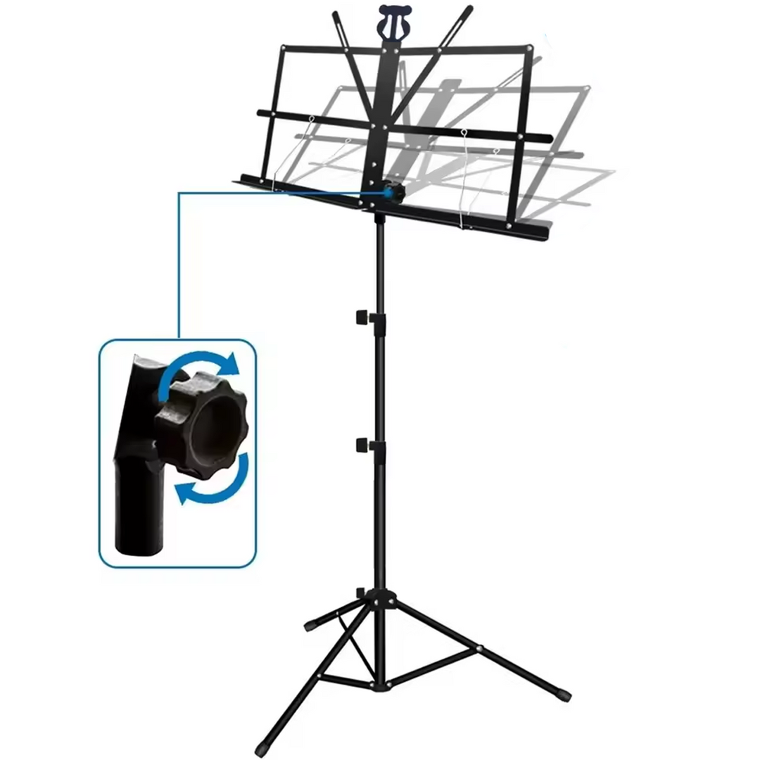 Nodestativ med väska – hopfällbart och höjdjusterbart 65–130 cm
