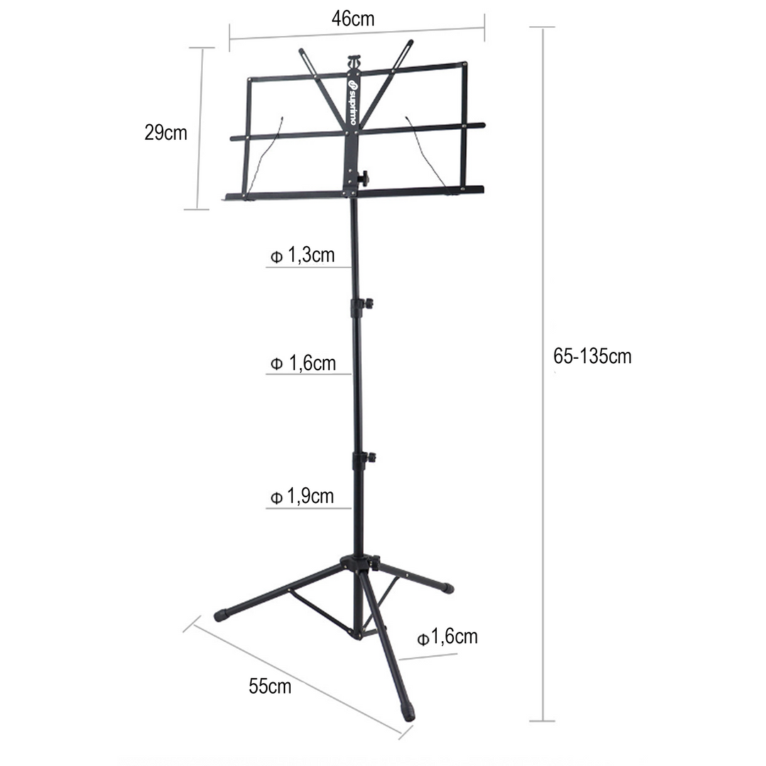 Nodestativ med väska – hopfällbart och höjdjusterbart 65–130 cm