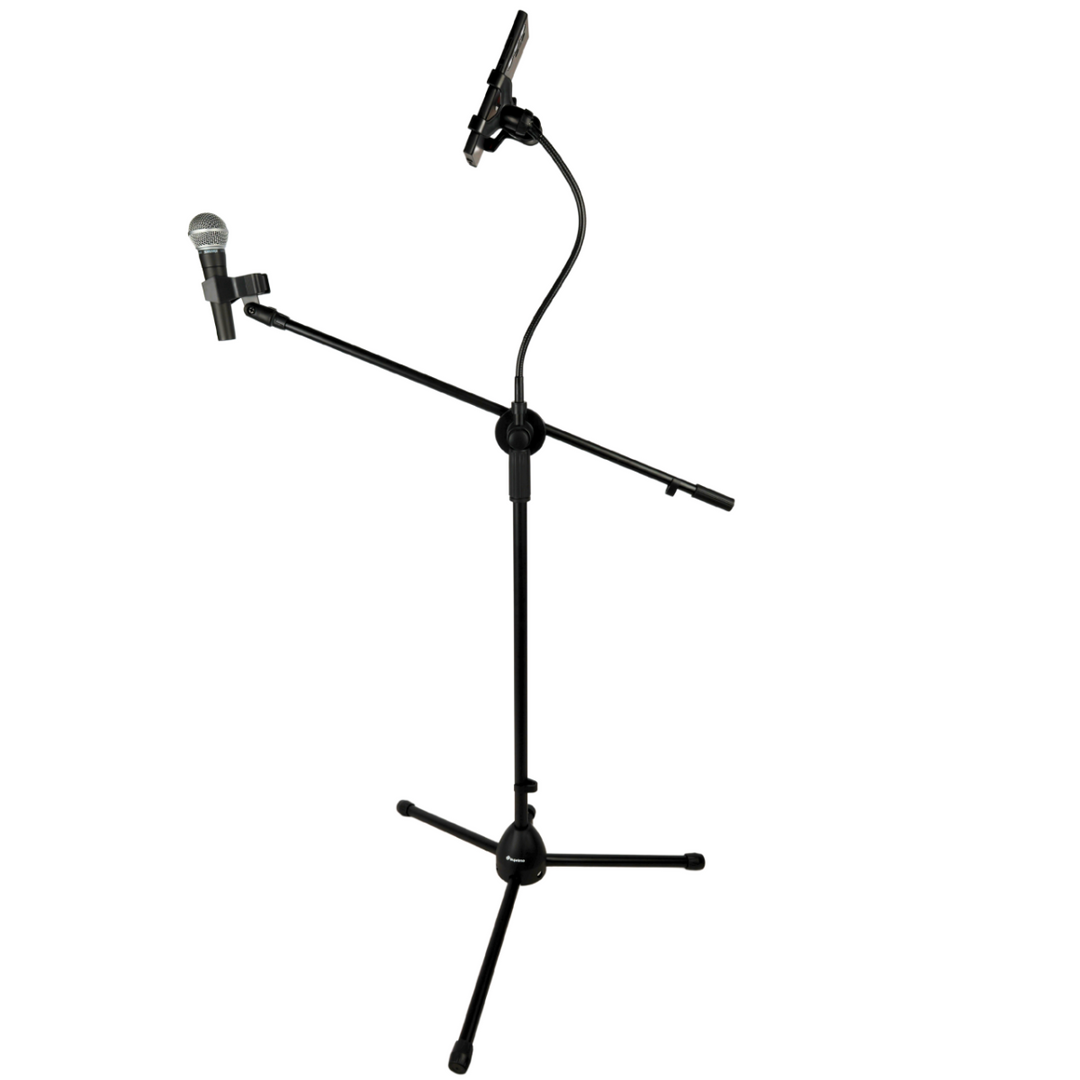 Mikrofonstativ med Boom Arm, Smartphonehållare och Gooseneck