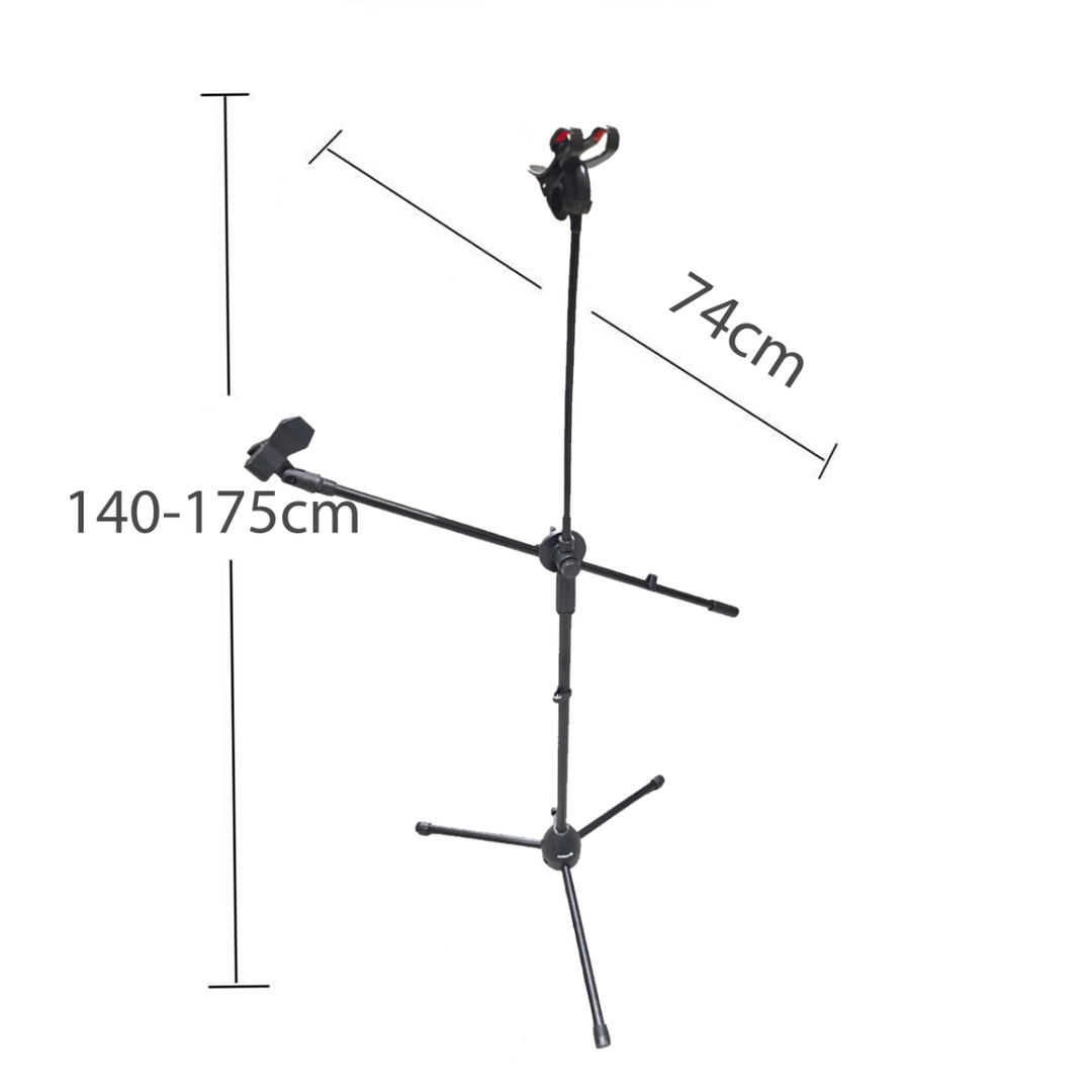 Mikrofonstativ med Boom Arm, Smartphonehållare och Gooseneck