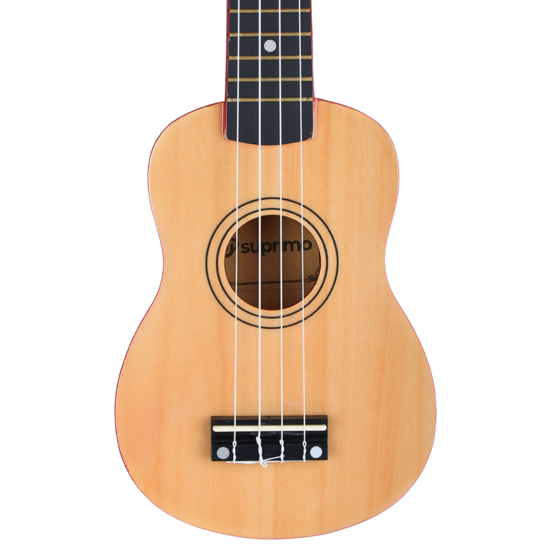 Sopran ukulele; naturligt trä
