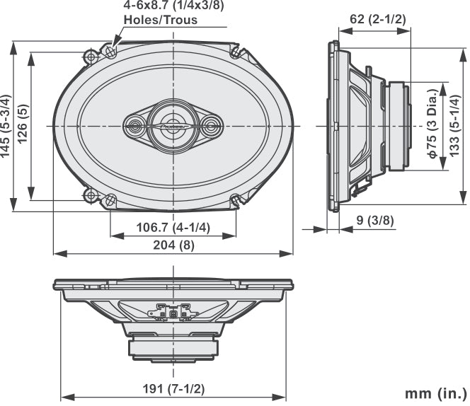 Pioneer TS-A6881F bilhögtalare (350W, 6"x8")