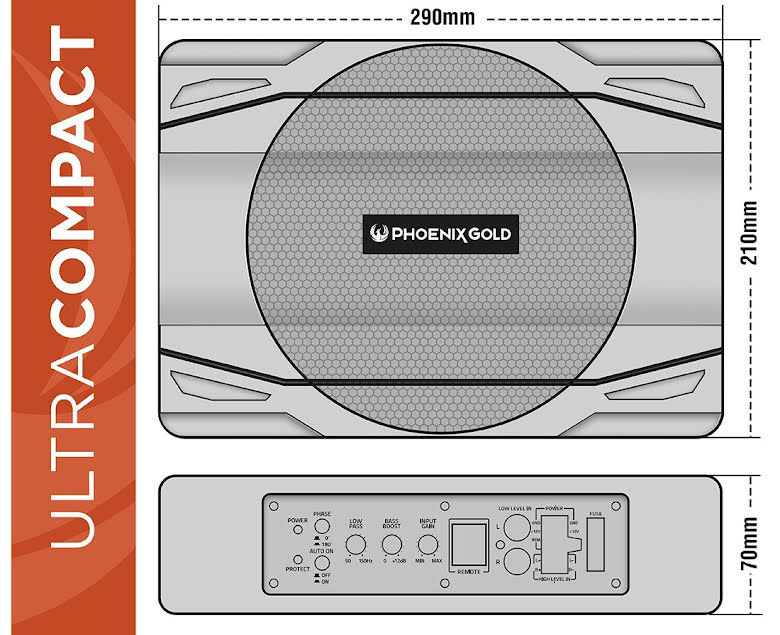 Phoenix Gold Z880 Active Subwoofer (8")