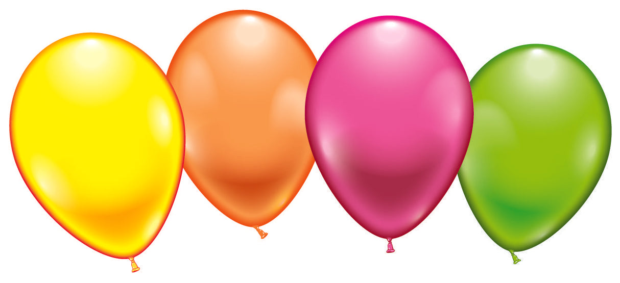 Neonfärgade UV-ballonger (Mix, 100 st.)