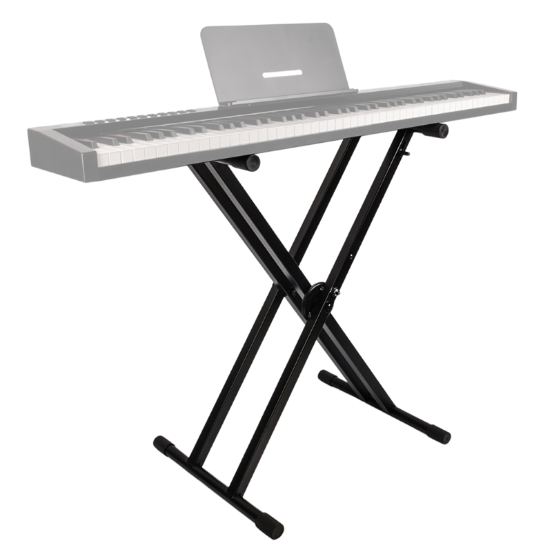 Keyboardstativ, självjusterande med säkerhetslås