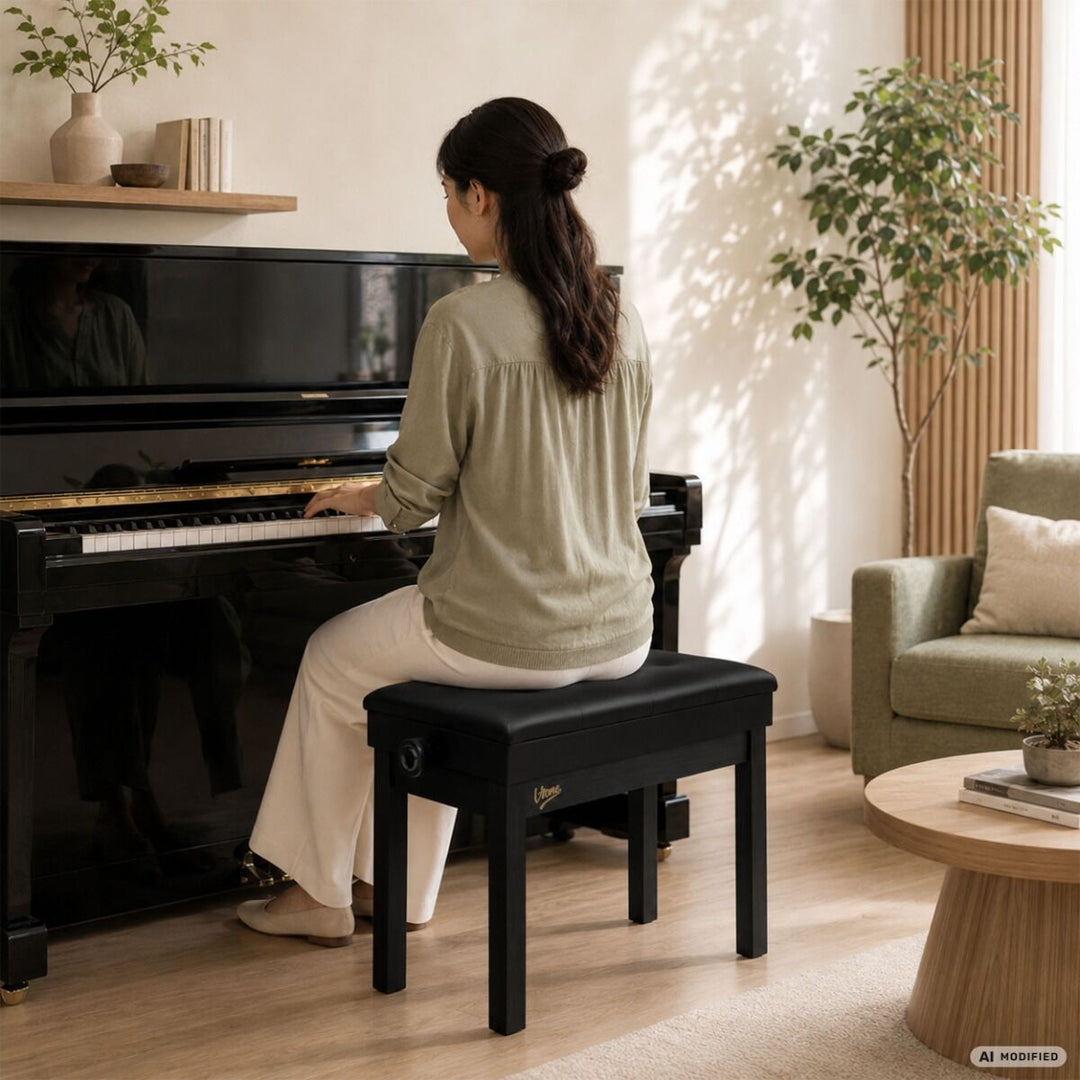 V-TONE PB2 BK Pianopall – Justerbar 49–57 cm