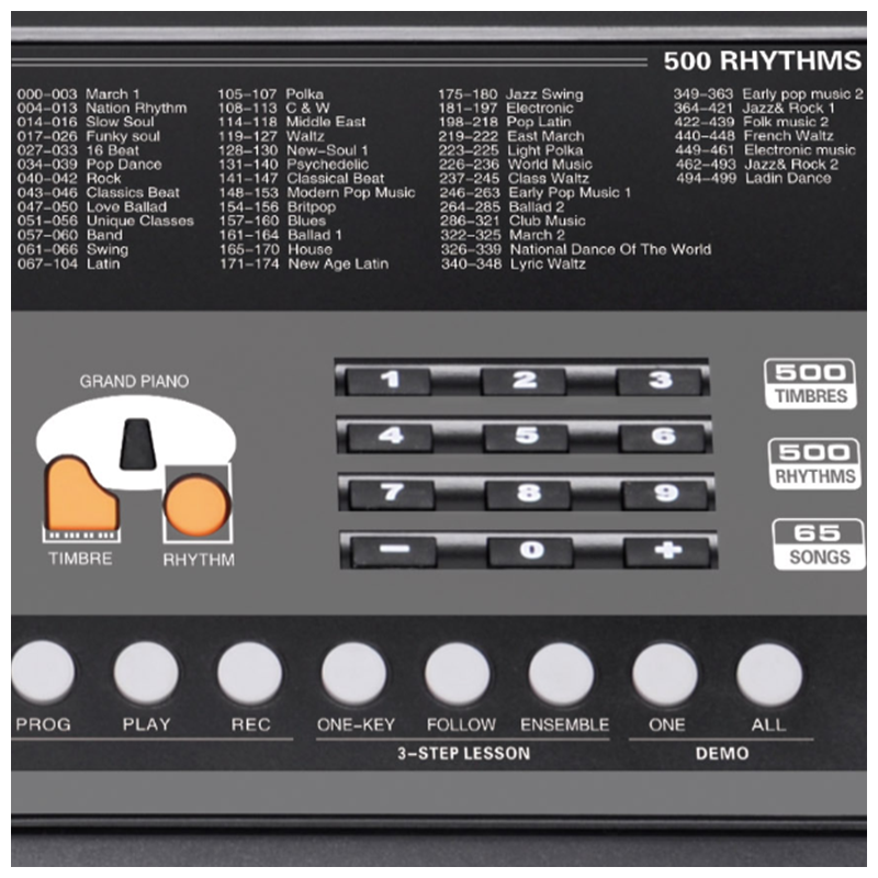V-TONE VK-500 61L Keyboards – 61 Tangenter med LED Lärfunktion för Barn och Nybörjare