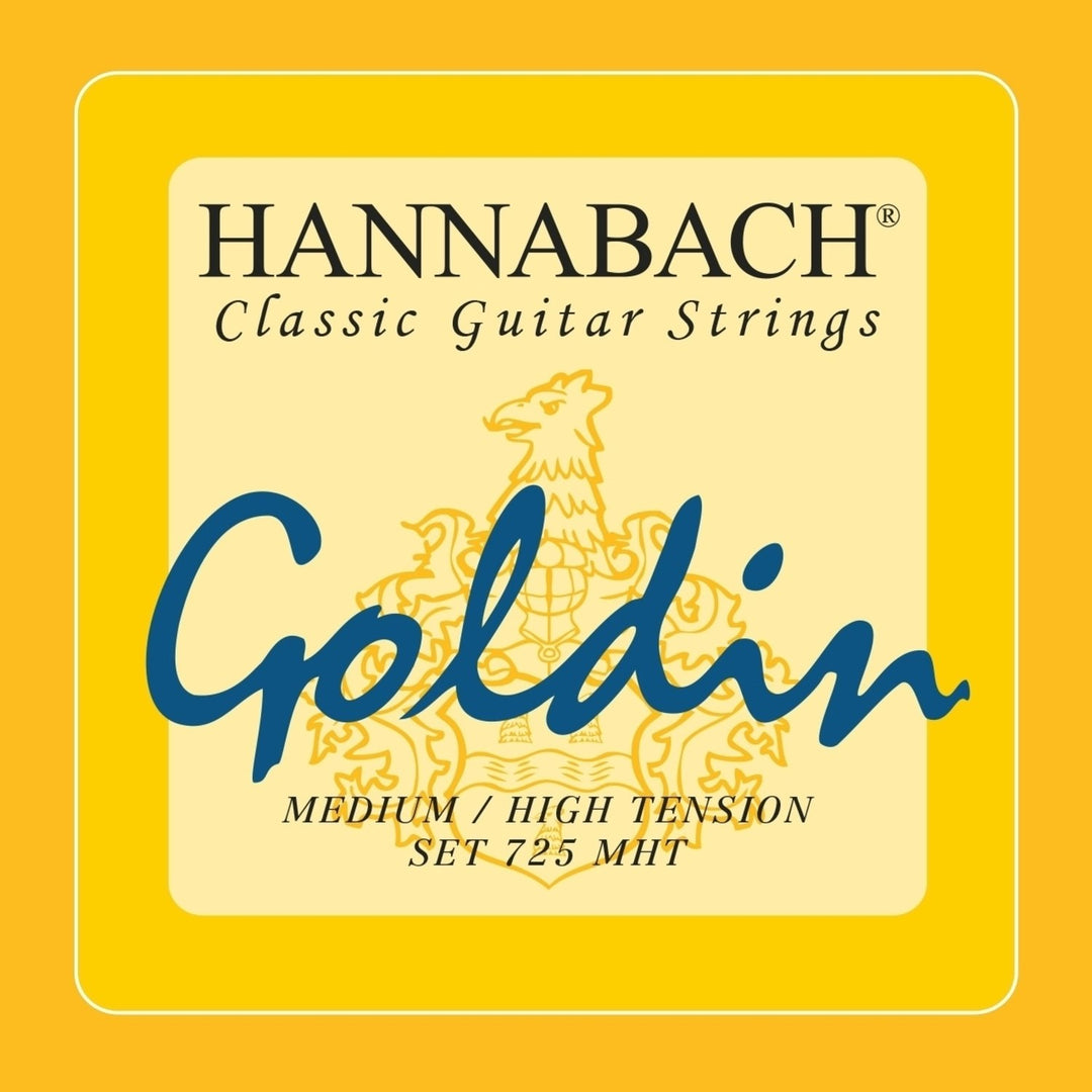 Hannabach strängar för klassisk gitarr serie 725 Medium/High Tension Goldin – diskantset 3 st (7258MHTC)