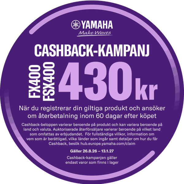 Yamaha cashback-kampanj: få 430 kr tillbaka – så här gör du