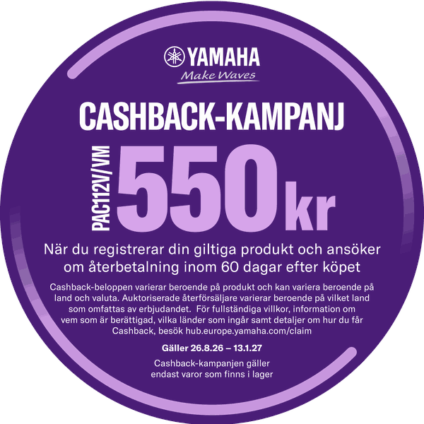 Yamaha cashback-kampanj: få 550 kr tillbaka – så här gör du