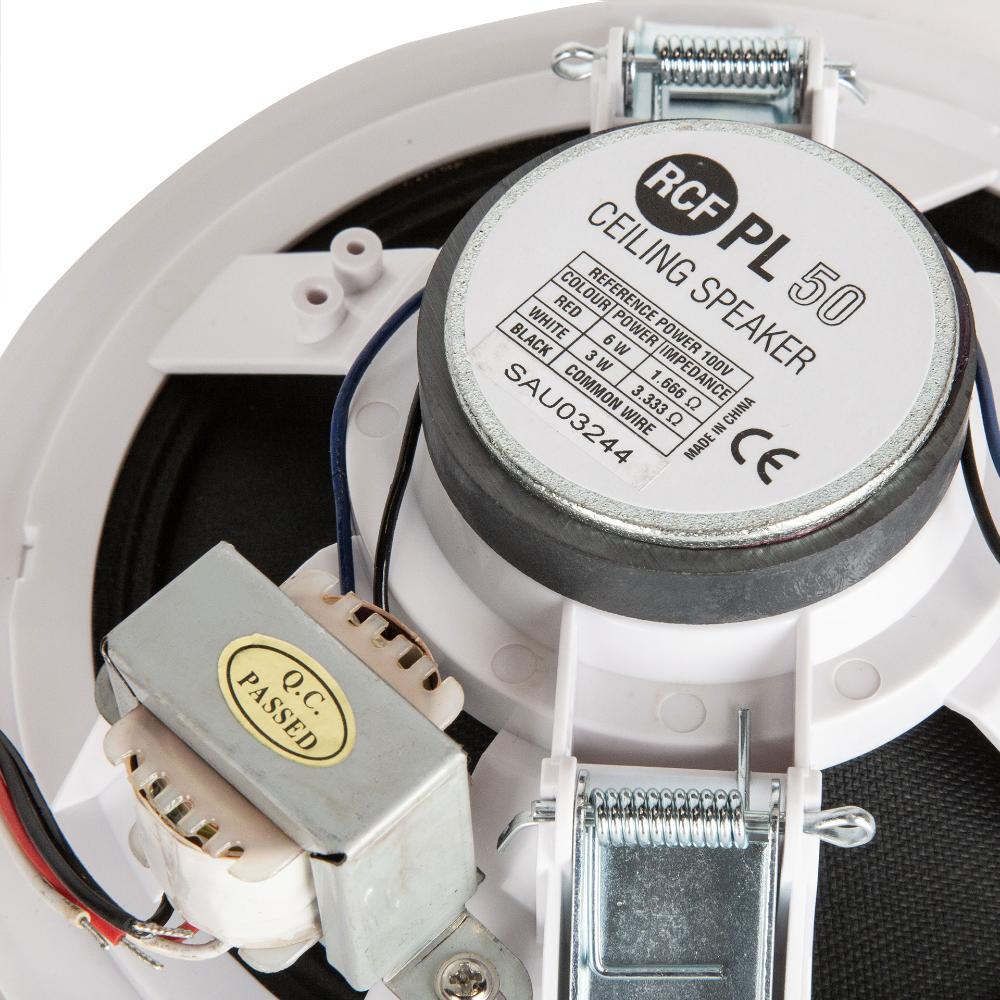 RCF inbyggnadshögtalare PL50 6" 100V, vit, 6W