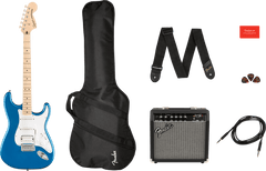 Fender Stratocaster El-gitarr Startpaket (Lake Placid Blue)