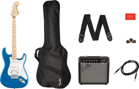 Fender Stratocaster El-gitarr Startpaket (Lake Placid Blue)