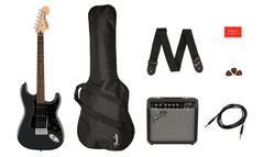 Fender Stratocaster El-gitarr Startpaket (Frost Metallic)