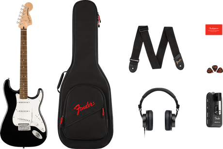 Fender Stratocaster Mustang El-guitar Startpaket (Svart)