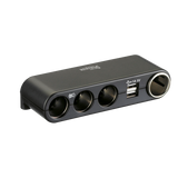 Strömuttag med 4 uttag och USB 12/24 V