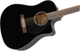 Fender CD-60SCE Dreadnought Western Guitar (svart)