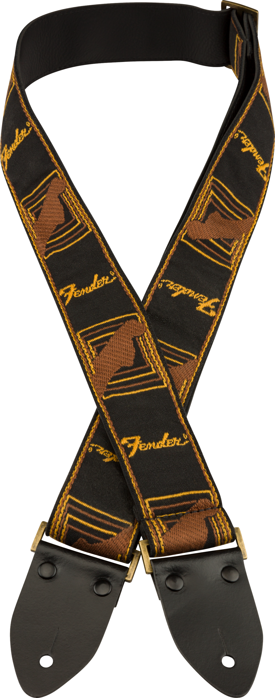 Fender Legacy Vintage Guitar Strap ( Black / Yellow /brun, 2")