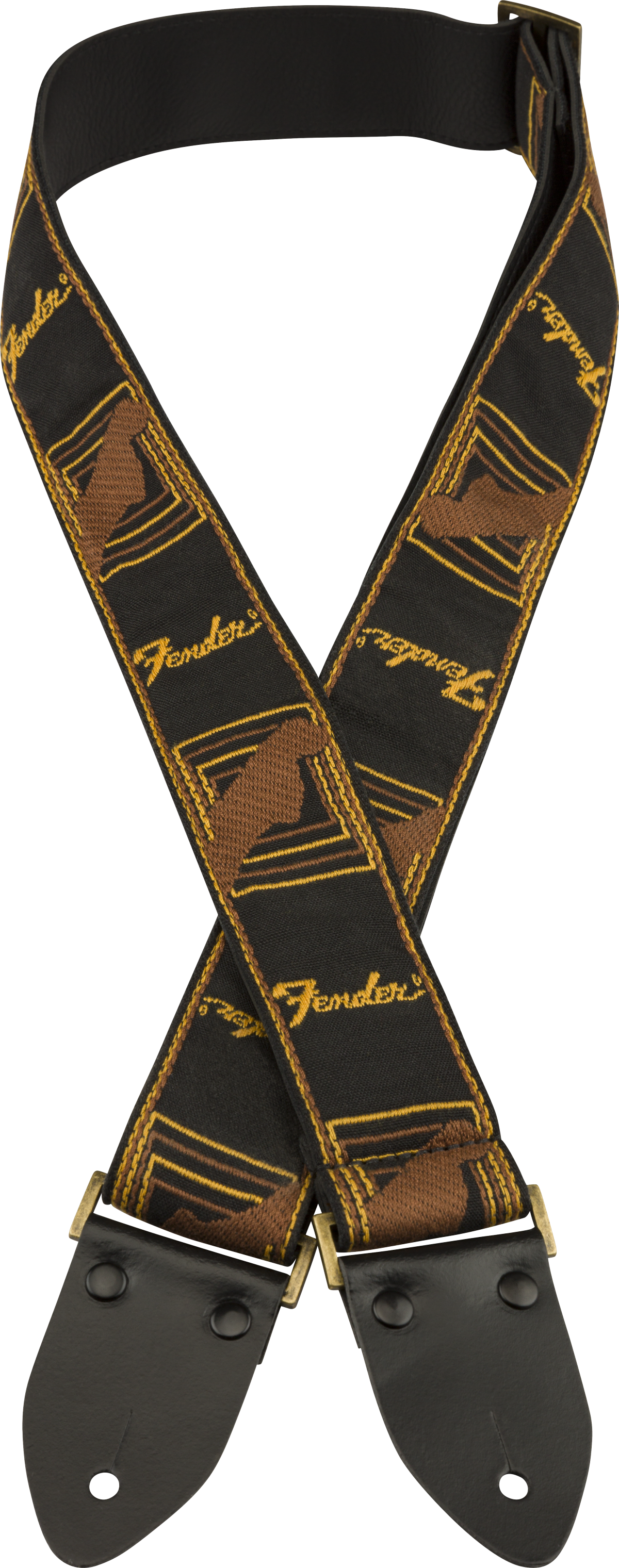 Fender Legacy Vintage Guitar Strap ( Black / Yellow /brun, 2")