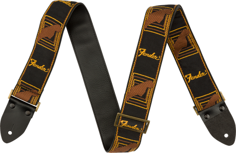Fender Legacy Vintage Guitar Strap ( Black / Yellow /brun, 2")