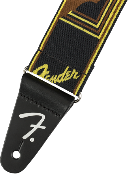 Fender Weightless Guitar Strap ( Black / Yellow /brun, 2")