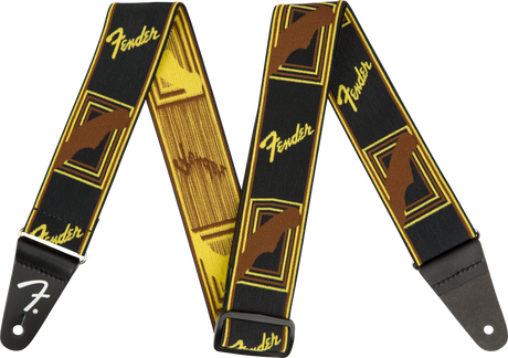 Fender Weightless Guitar Strap ( Black / Yellow /brun, 2")