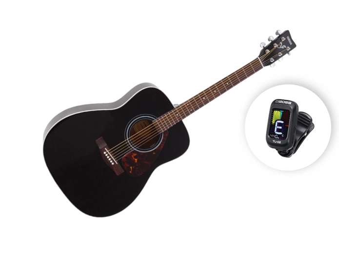 Yamaha F370 Western gitarr (svart + gratis tuner)