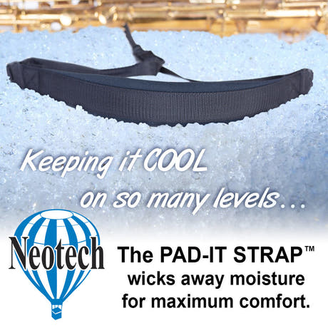 Neotech Pad-It Strap saxofonrem standard, svart, 46 till 56 cm