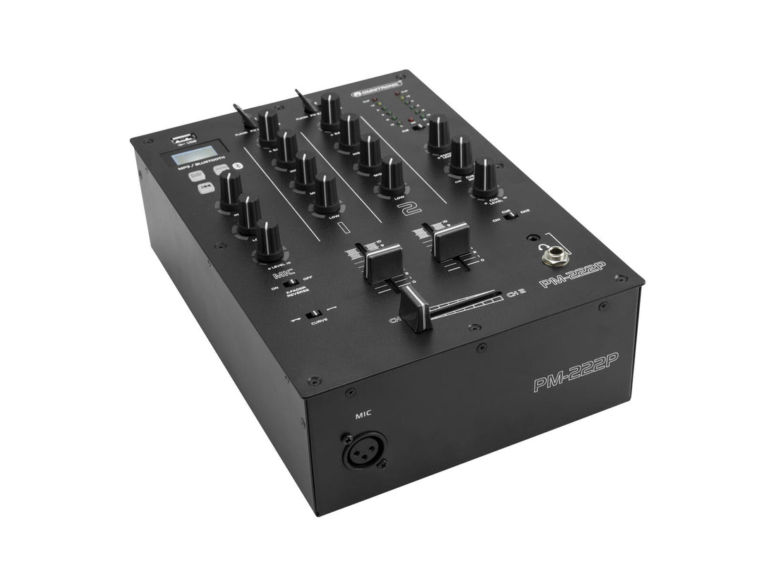 OMNITRONIC PM-222P 2-kanals DJ-mixer med spelare