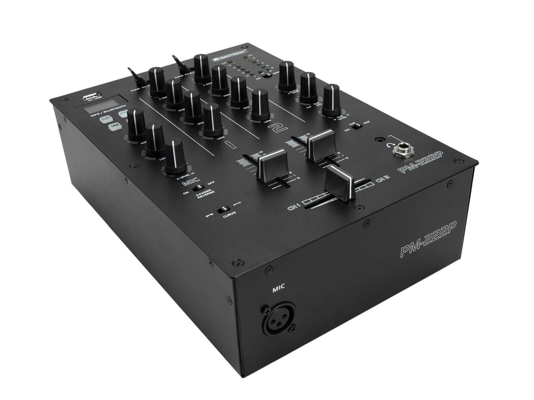 OMNITRONIC PM-222P 2-kanals DJ-mixer med spelare