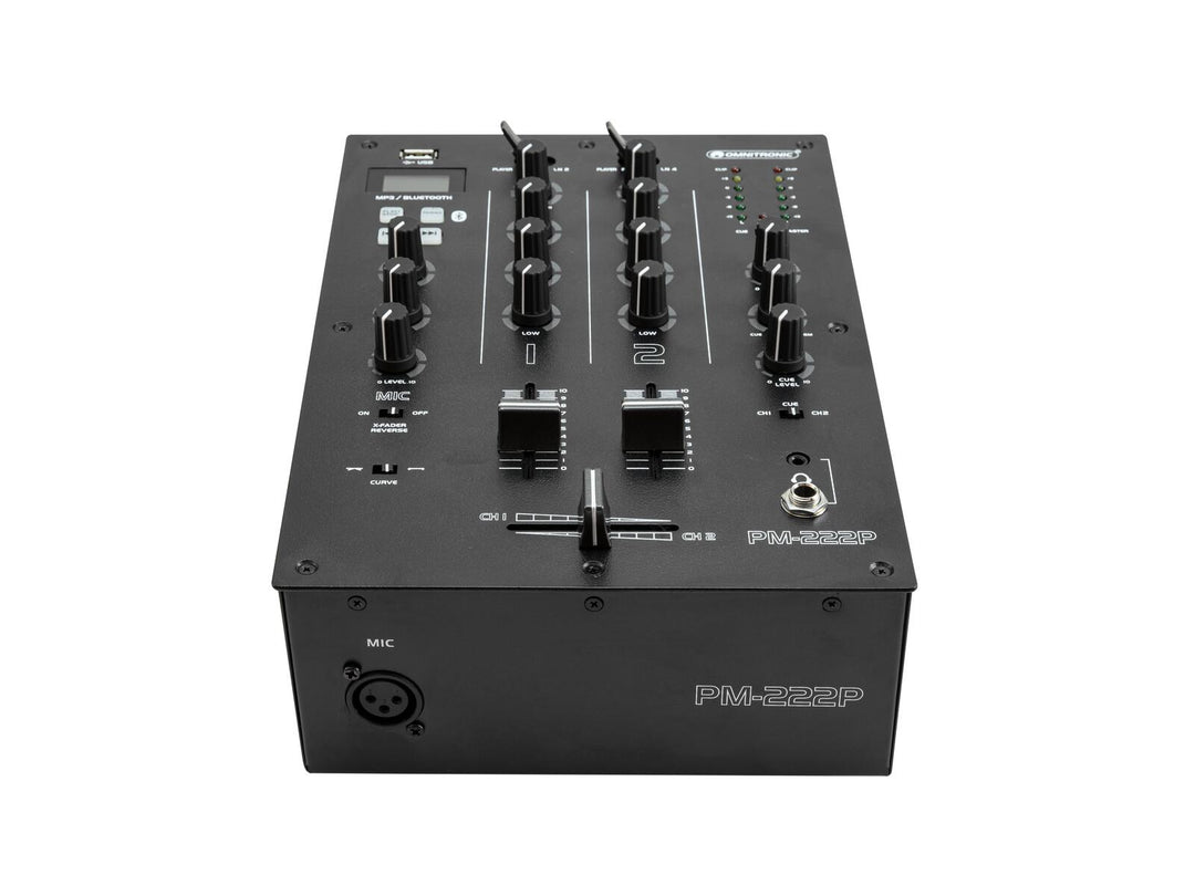 OMNITRONIC PM-222P 2-kanals DJ-mixer med spelare