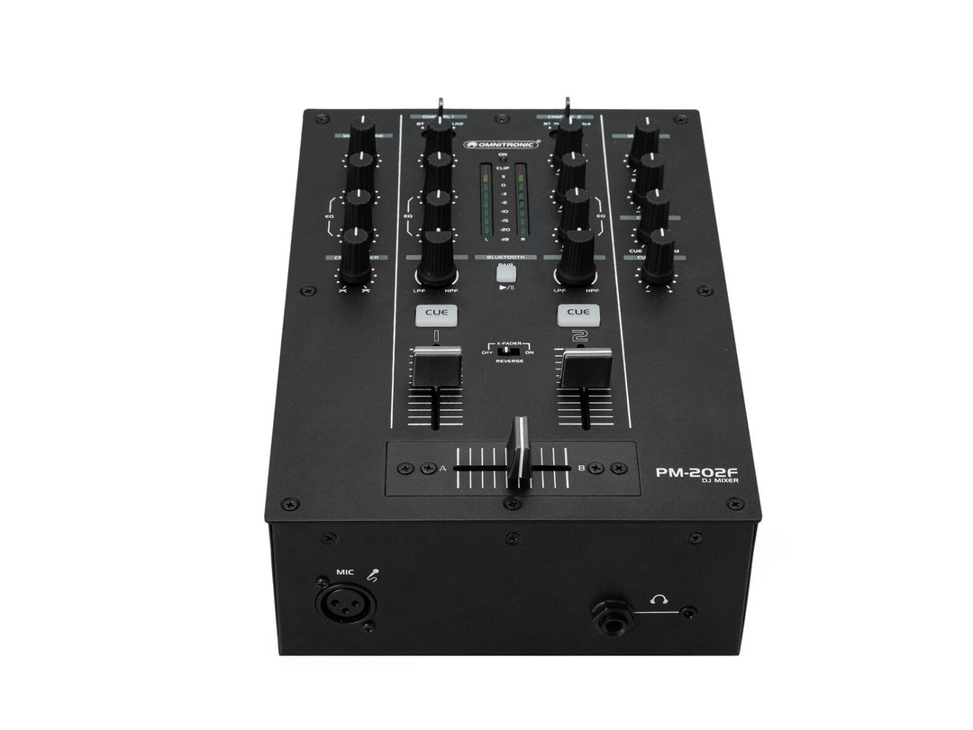 OMNITRONIC PM-202F 2-kanals DJ-mixer med Filter och Bluetooth
