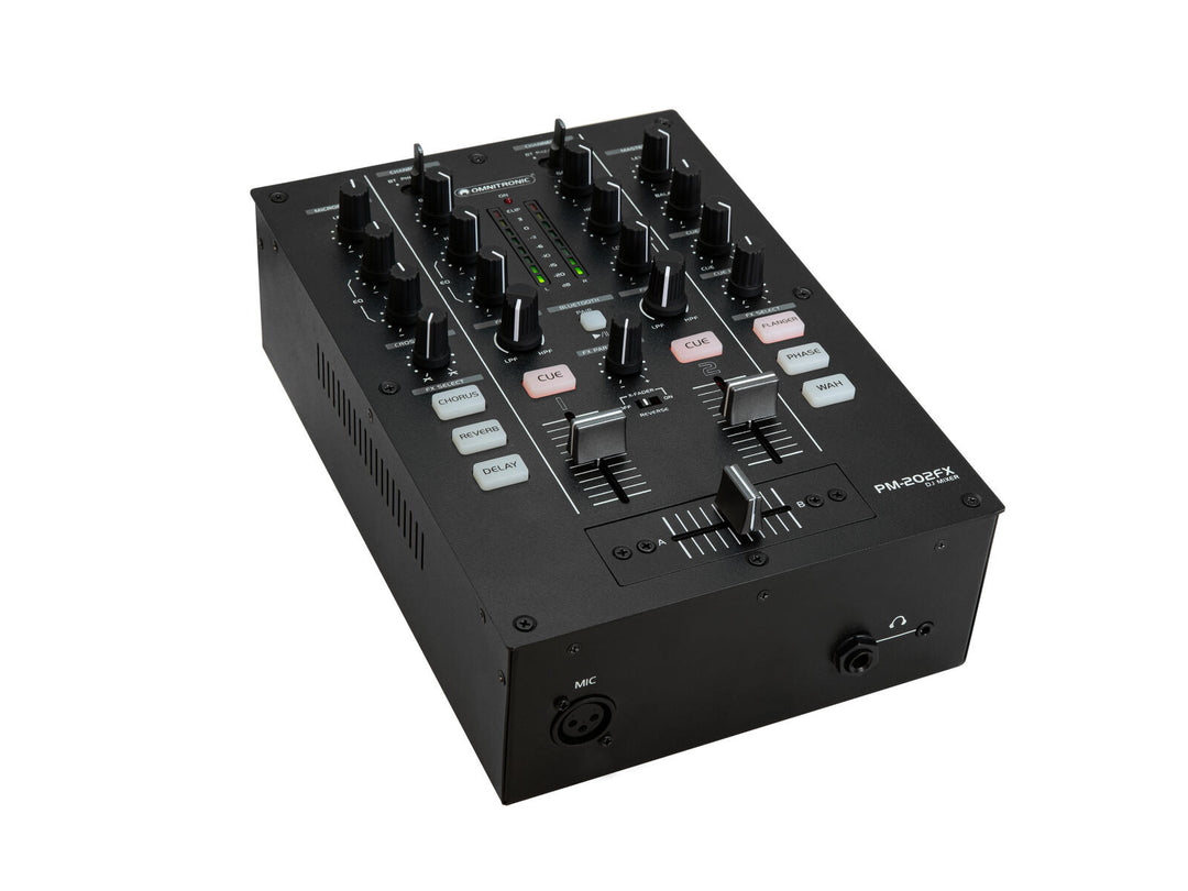 OMNITRONIC PM-202FX 2-Channel DJ Mixer med Filter, FX og Bluetooth