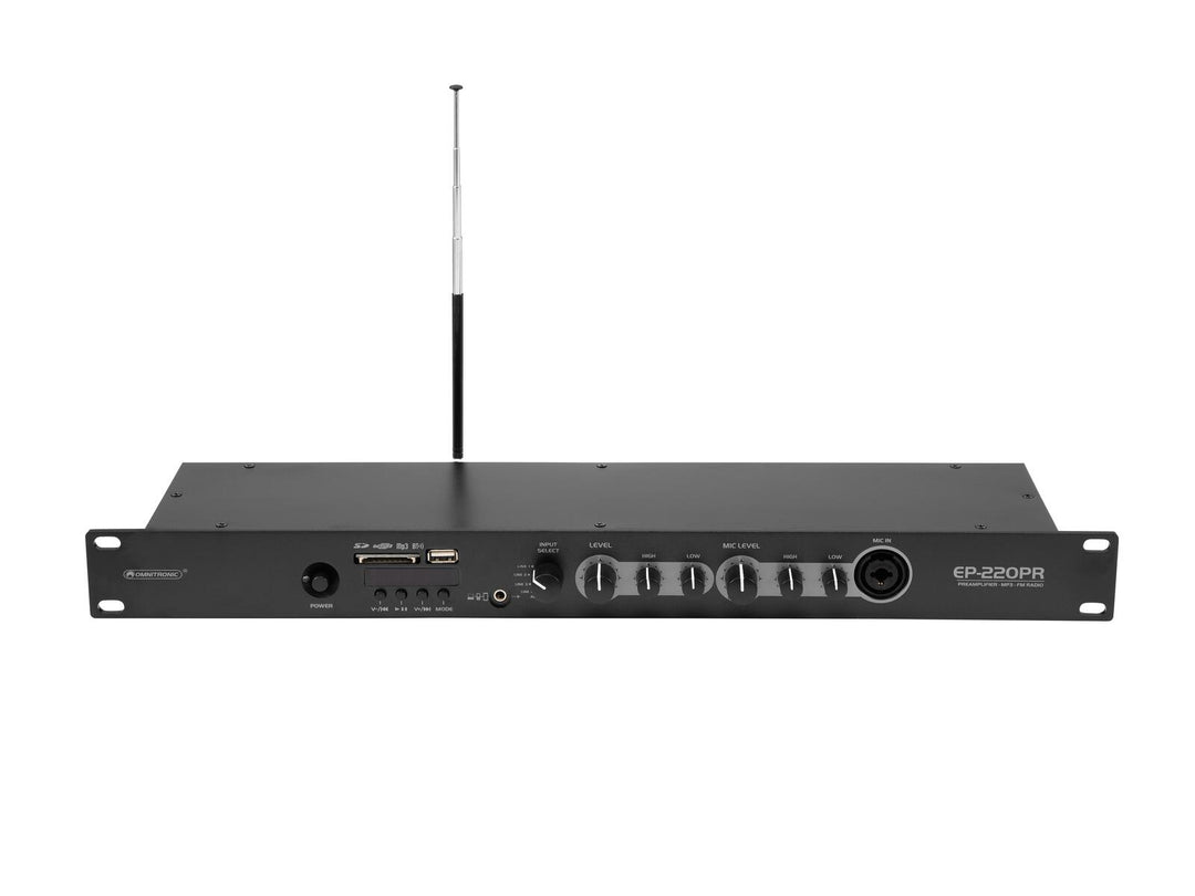 OMNITRONIC EP-220PR Förförstärkare med MP3-spelare och FM-radio