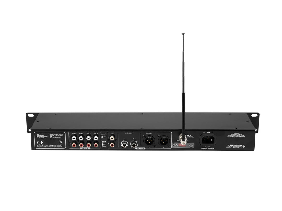 OMNITRONIC EP-220PR Förförstärkare med MP3-spelare och FM-radio