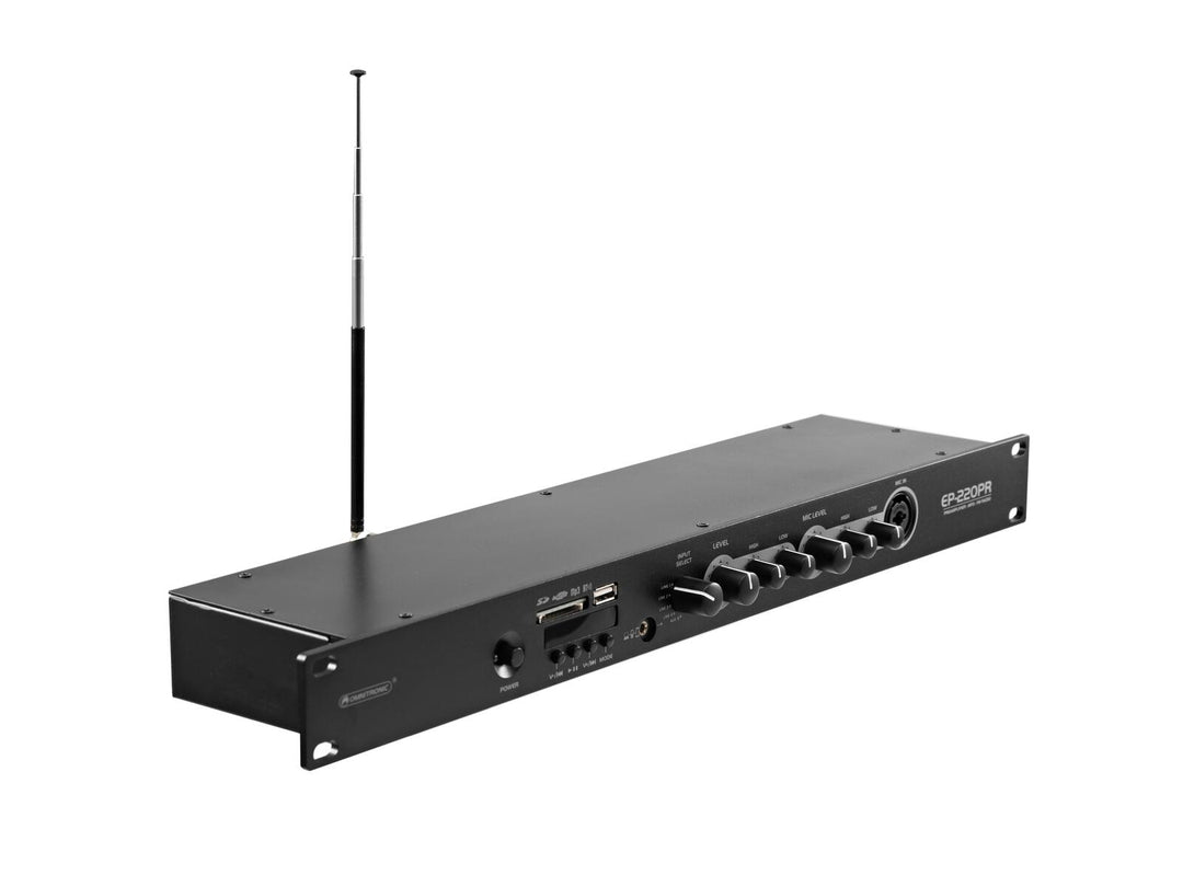 OMNITRONIC EP-220PR Förförstärkare med MP3-spelare och FM-radio