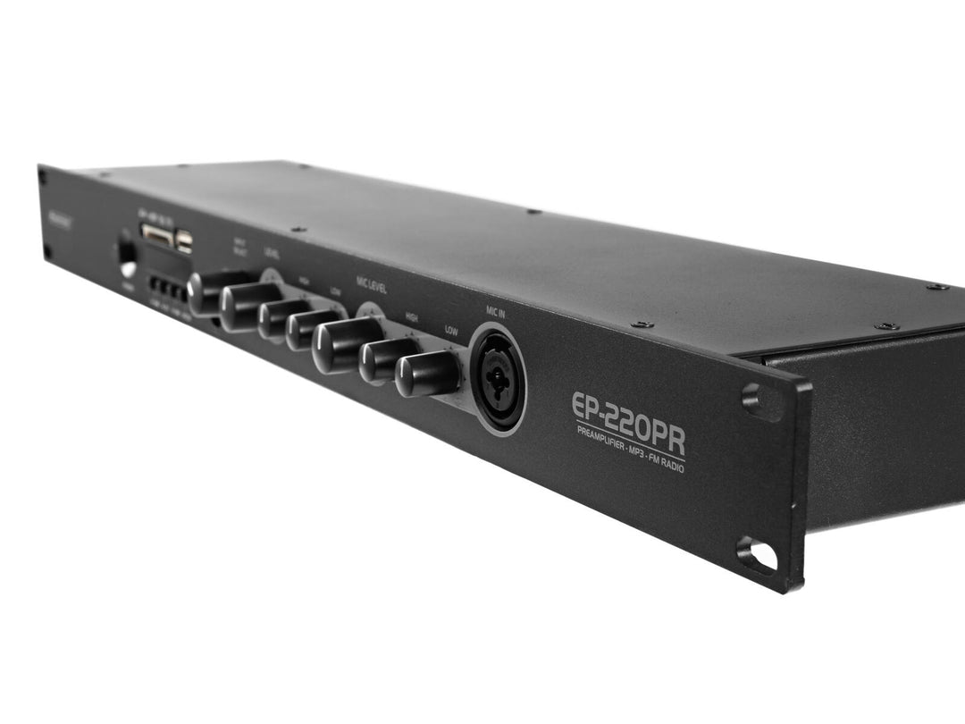 OMNITRONIC EP-220PR Förförstärkare med MP3-spelare och FM-radio
