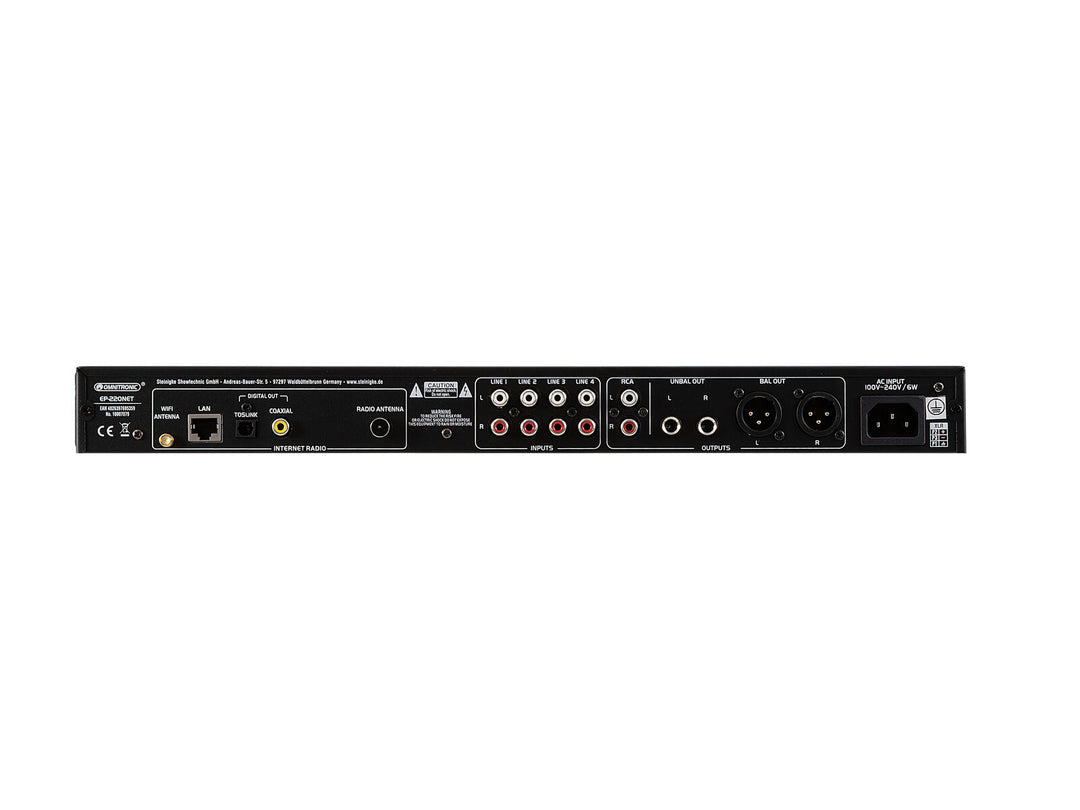 OMNITRONIC EP-220NET förförstärkare med internetradio, DAB+ och Bluetooth