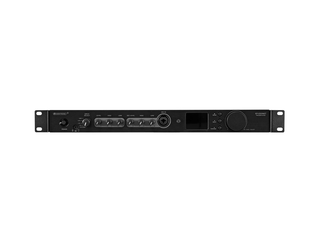 OMNITRONIC EP-220NET förförstärkare med internetradio, DAB+ och Bluetooth