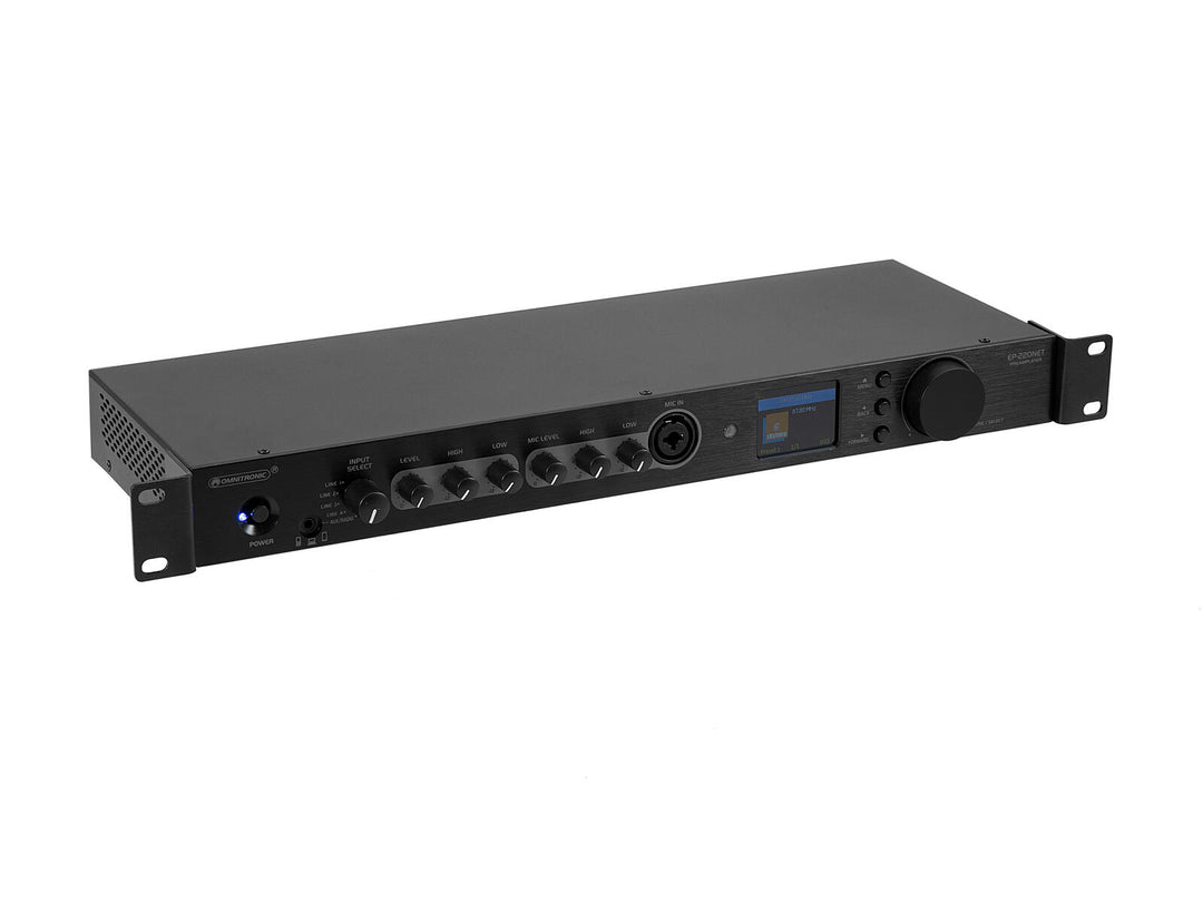 OMNITRONIC EP-220NET förförstärkare med internetradio, DAB+ och Bluetooth